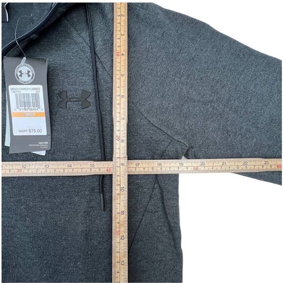 New Under Armour Men Grey Hood Jacket Zipped Sport Long Sleeve US Small - Picture 6 of 9